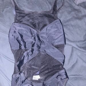 Women's Black Mesh Bodysuit